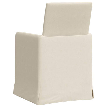 vidaXL Esszimmerstühle mit Rädern 2 pcs Beige 57 x 67 x 95 cm Leinen