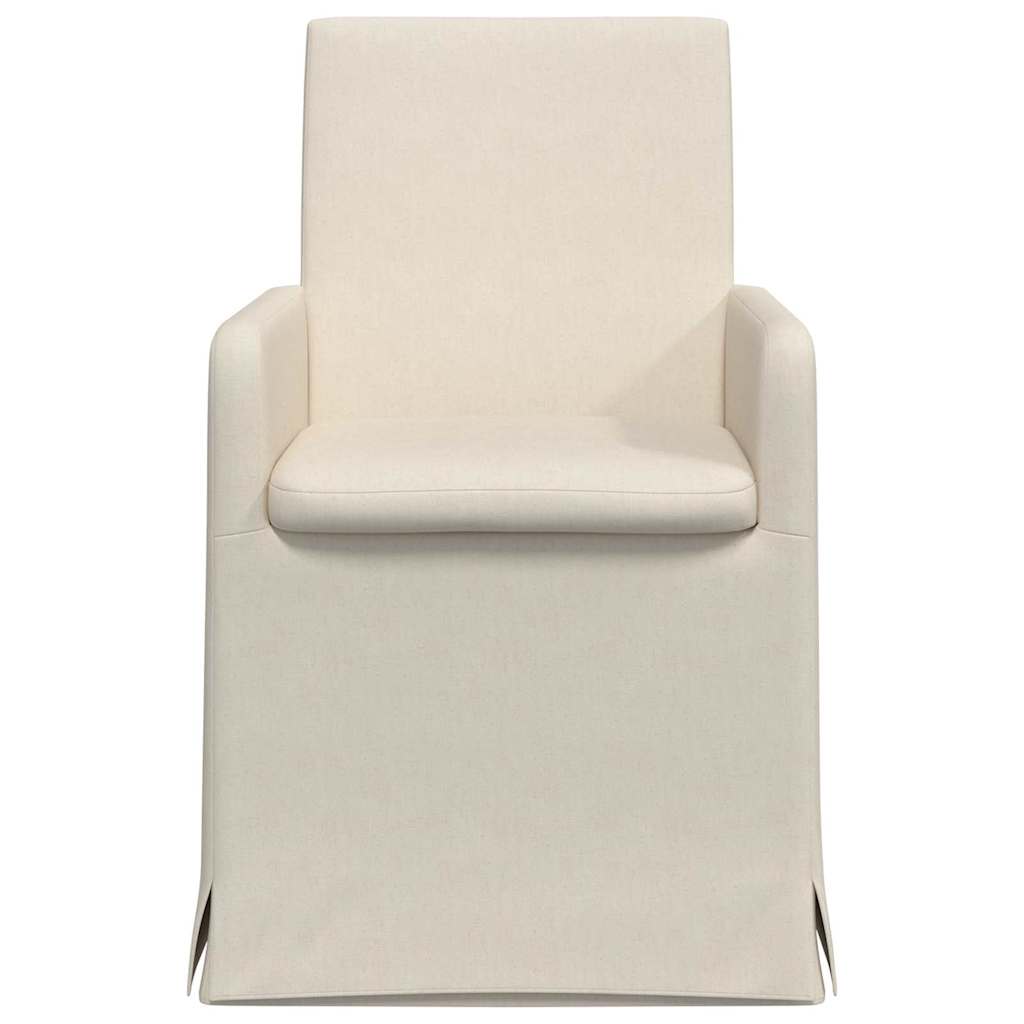 vidaXL Esszimmerstühle mit Rädern 2 pcs Beige 57 x 67 x 95 cm Leinen