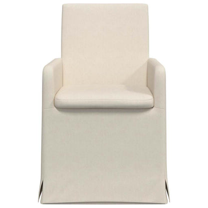 vidaXL Esszimmerstühle mit Rädern 2 pcs Beige 57 x 67 x 95 cm Leinen