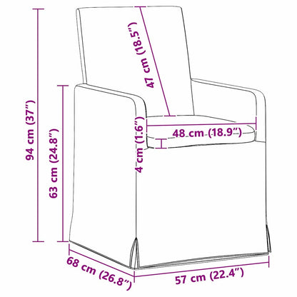Esszimmerstühle 2 pcs Weinrot 57 x 67 x 95 cm Stoff