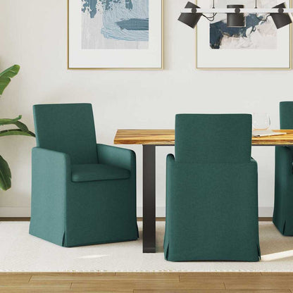 vidaXL Esszimmerstühle 2 pcs Dunkelgrün 57 x 67 x 95 cm Stoff