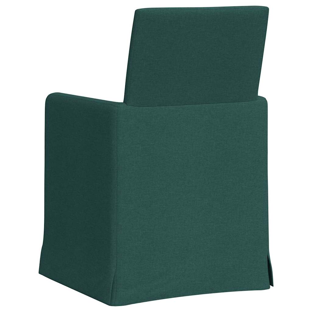 vidaXL Esszimmerstühle 2 pcs Dunkelgrün 57 x 67 x 95 cm Stoff