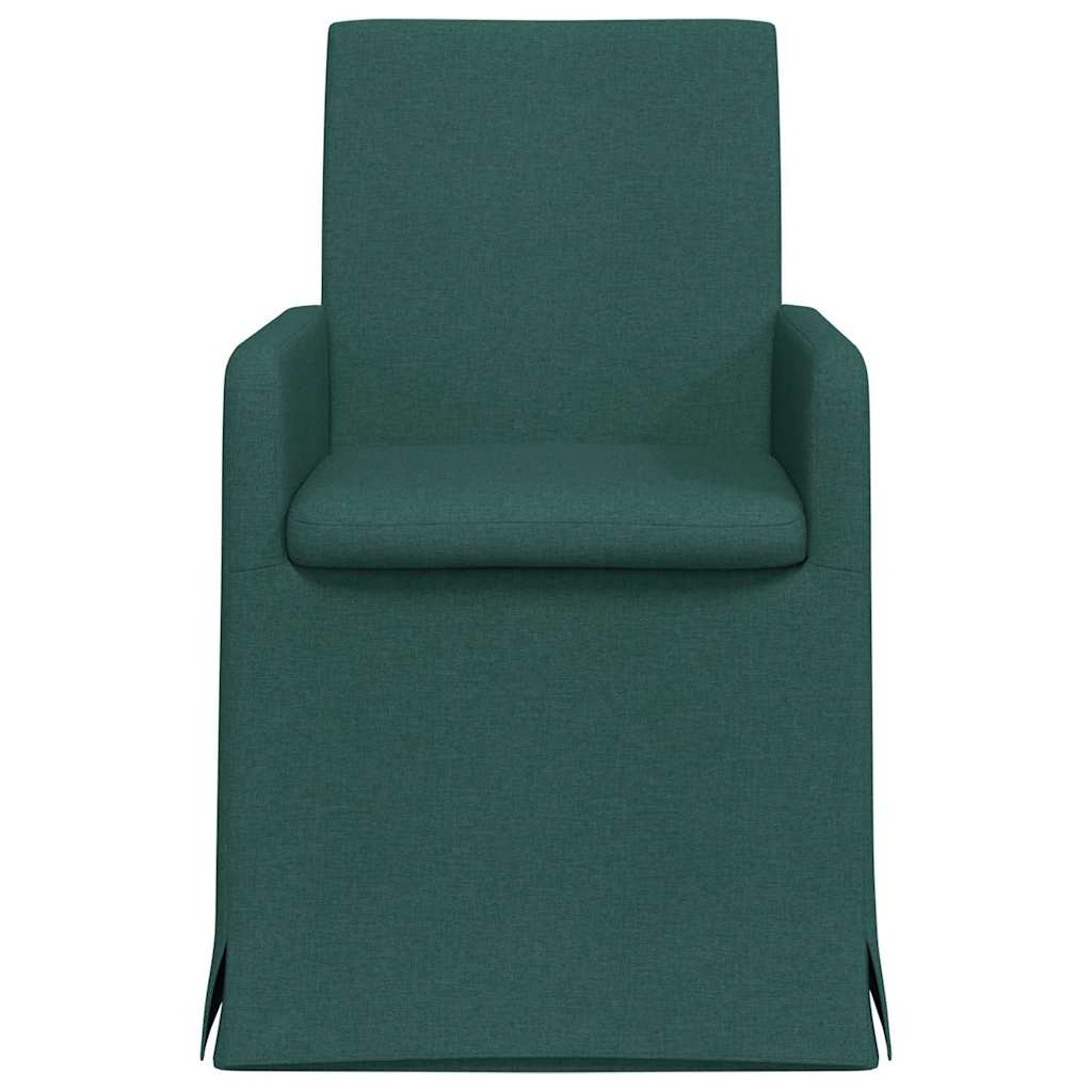 vidaXL Esszimmerstühle 2 pcs Dunkelgrün 57 x 67 x 95 cm Stoff