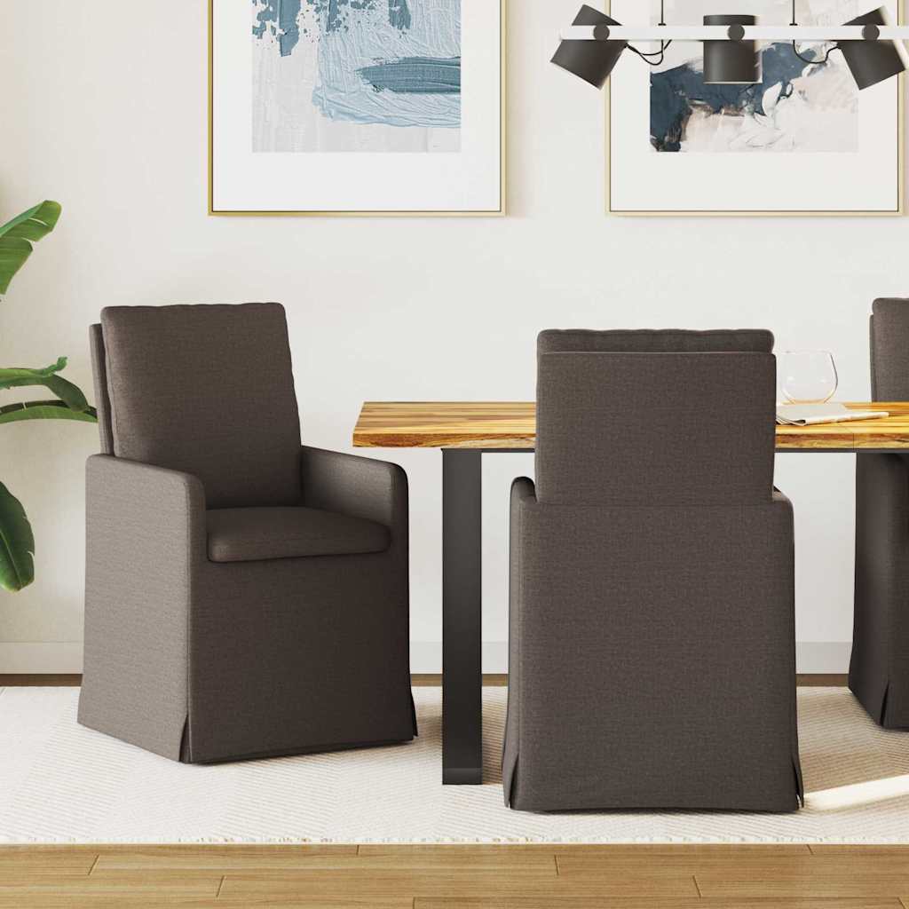 vidaXL Esszimmerstühle 2 pcs Dunkelgrau 57 x 67 x 98 cm Leinen