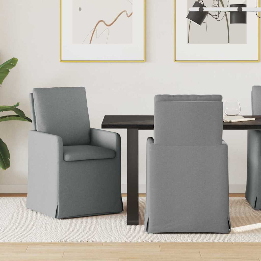 vidaXL Esszimmerstühle 2 pcs Hellgrau 57 x 67 x 98 cm Stoff