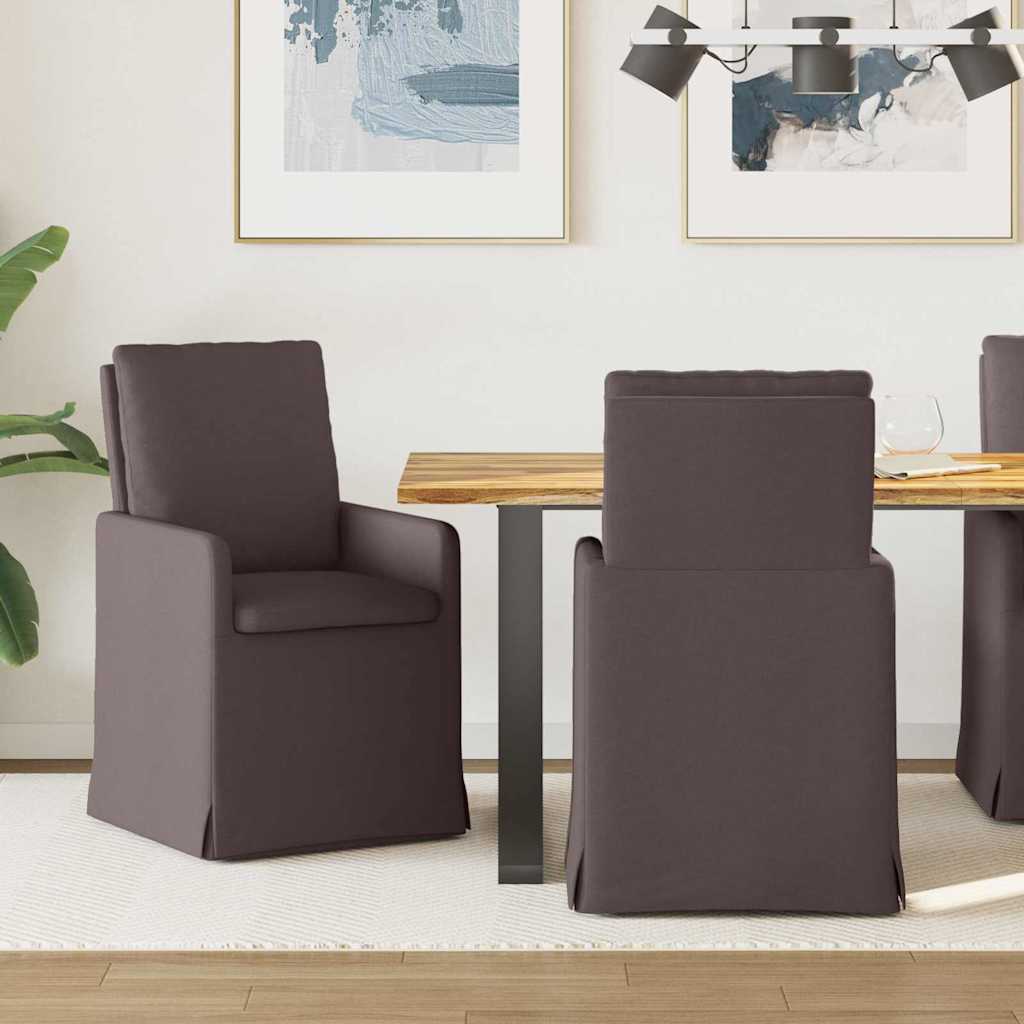 vidaXL Esszimmerstühle 2 pcs Dunkelbraun 57 x 67 x 98 cm Stoff