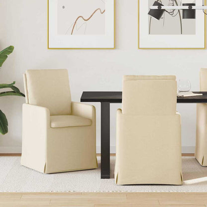 Esszimmerstühle 2 pcs Creme 57 x 67 x 98 cm Stoff