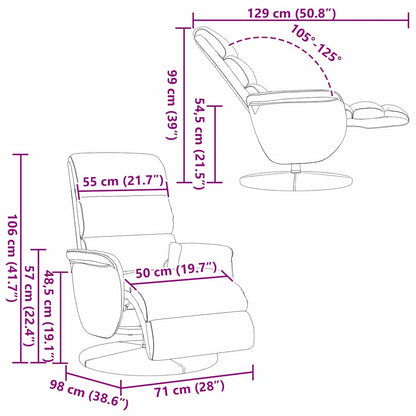 vidaXL Liegestuhl Weiß 98 x 71 x 106 cm PU