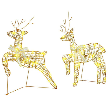 LED Rentiere mit 40 LEDs 7 pcs Gold PET