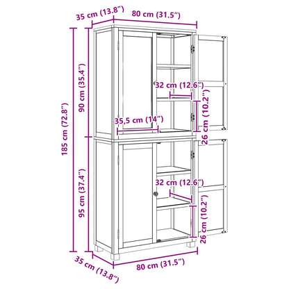 Aufbewahrungsmöbel-Set mit Speicher mit Tür Braun Holzwerkstoff