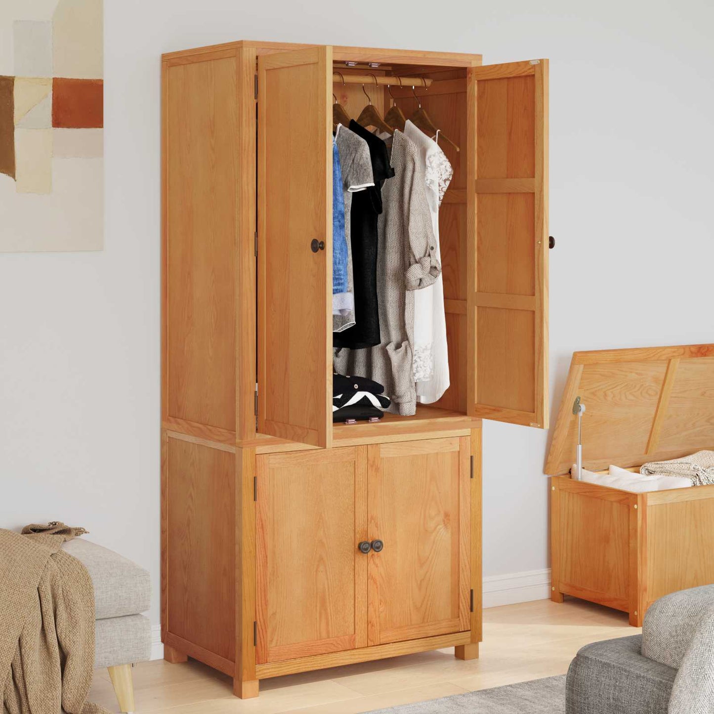 vidaXL Aufbewahrungsmöbel-Set mit Speicher mit Tür Braun Holzwerkstoff