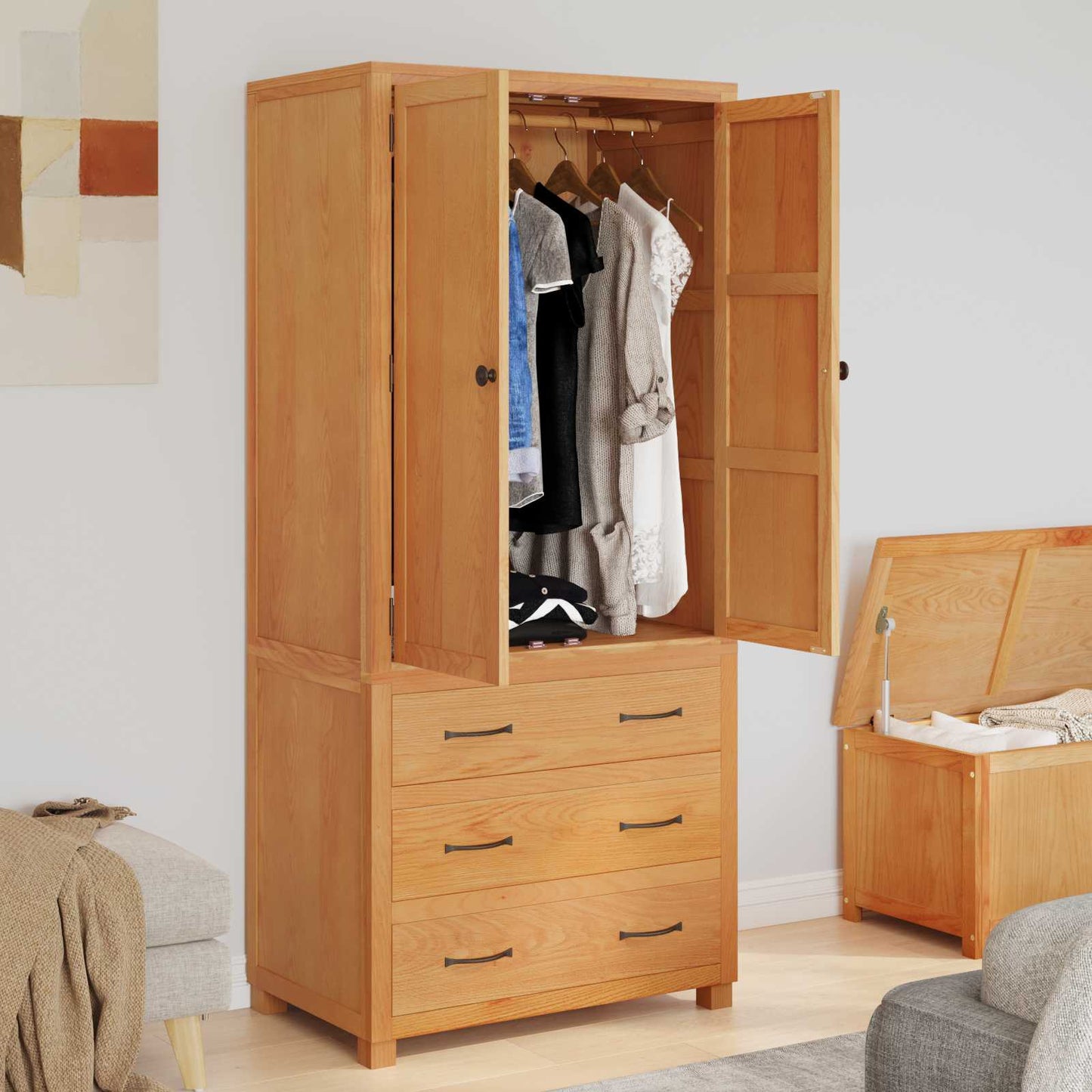 vidaXL Ensemble de meubles de rangement avec tiroirs Marron Bois d'ingénierie