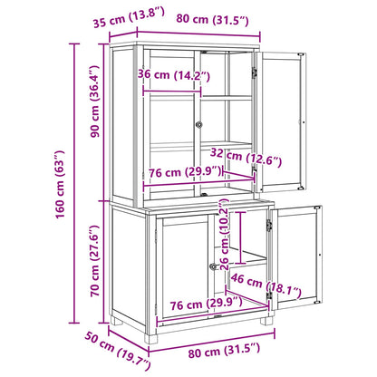 Aufbewahrungsmöbel-Set mit Speicher mit Tür Braun Holzwerkstoff