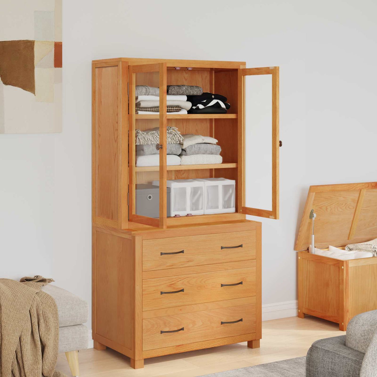vidaXL Ensemble de meubles de rangement avec tiroirs Marron Bois d'ingénierie