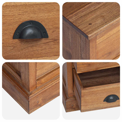 vidaXL Nachttisch mit Schubladen Natur 40 x 30 x 50 cm Massivholz Teak