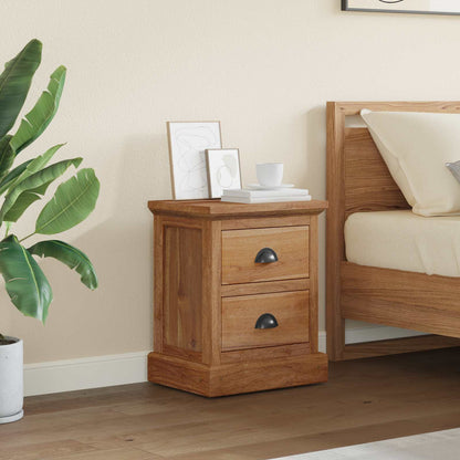 vidaXL Nachttisch mit Schubladen Natur 40 x 30 x 50 cm Massivholz Teak