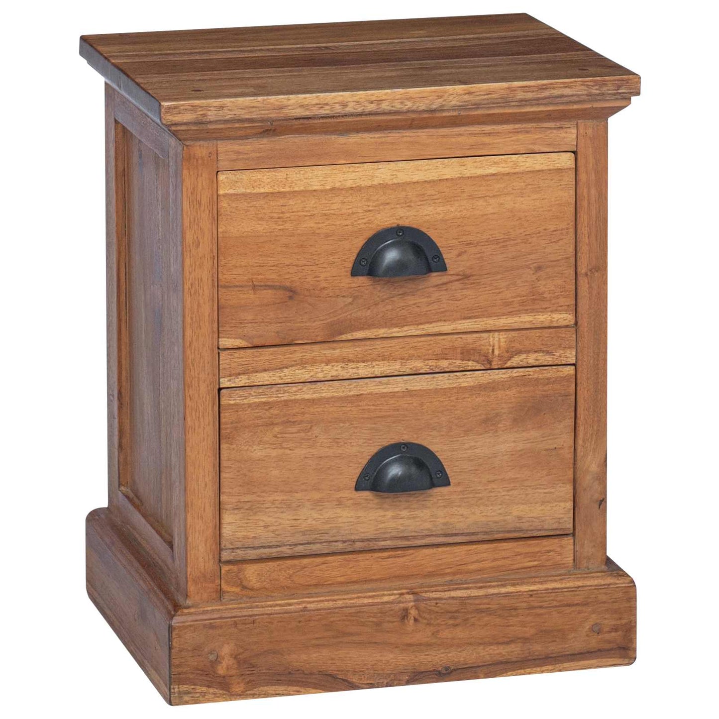 vidaXL Nachttisch mit Schubladen Natur 40 x 30 x 50 cm Massivholz Teak