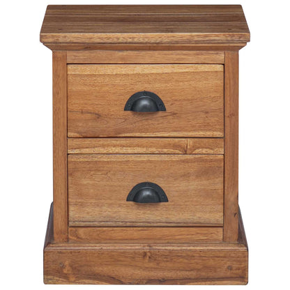 vidaXL Nachttisch mit Schubladen Natur 40 x 30 x 50 cm Massivholz Teak