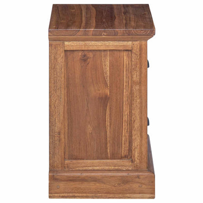 vidaXL Nachttisch mit Schubladen Natur 40 x 30 x 50 cm Massivholz Teak