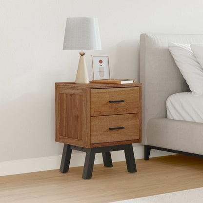 vidaXL Nachttisch mit Schubladen Natur 40 x 35 x 55 cm Massivholz Teak