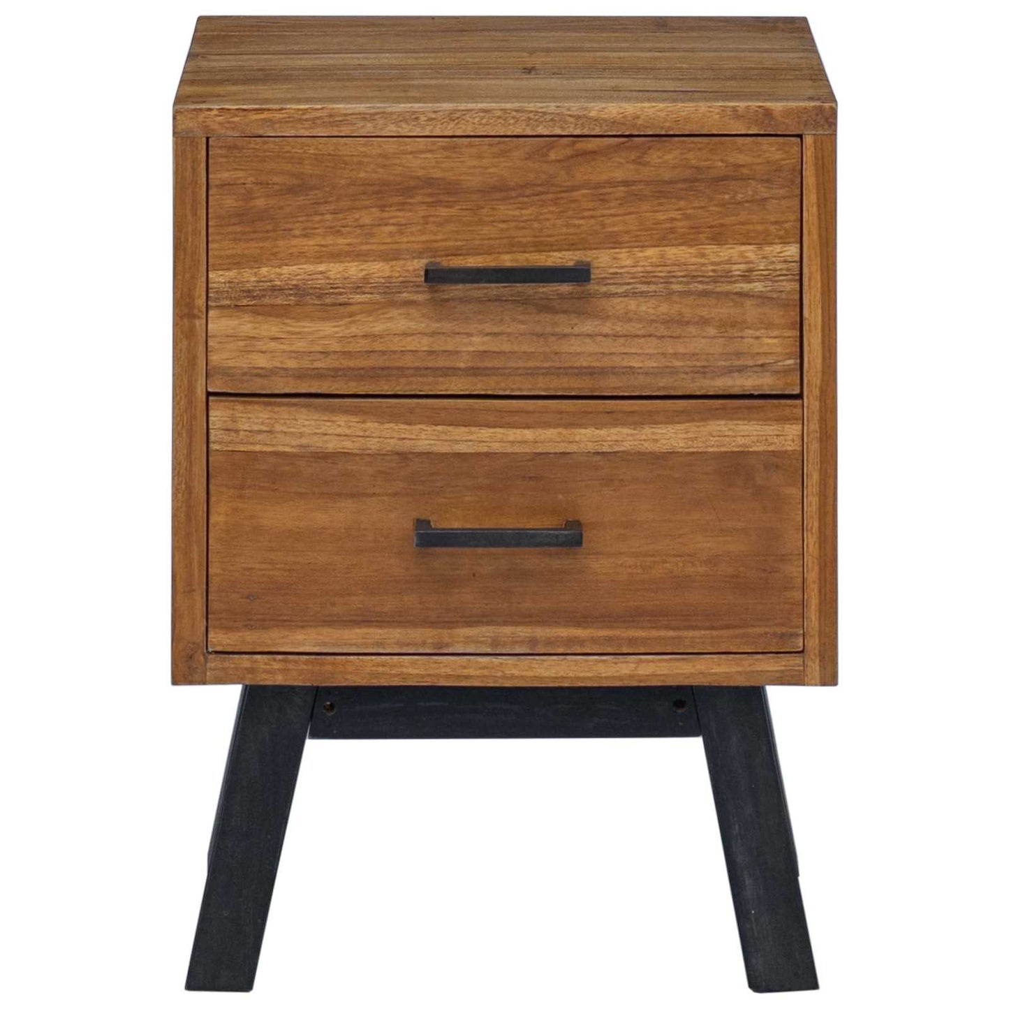 vidaXL Nachttisch mit Schubladen Natur 40 x 35 x 55 cm Massivholz Teak