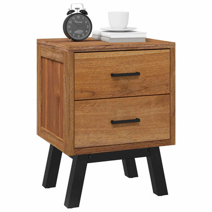 vidaXL Nachttisch mit Schubladen Natur 40 x 35 x 55 cm Massivholz Teak