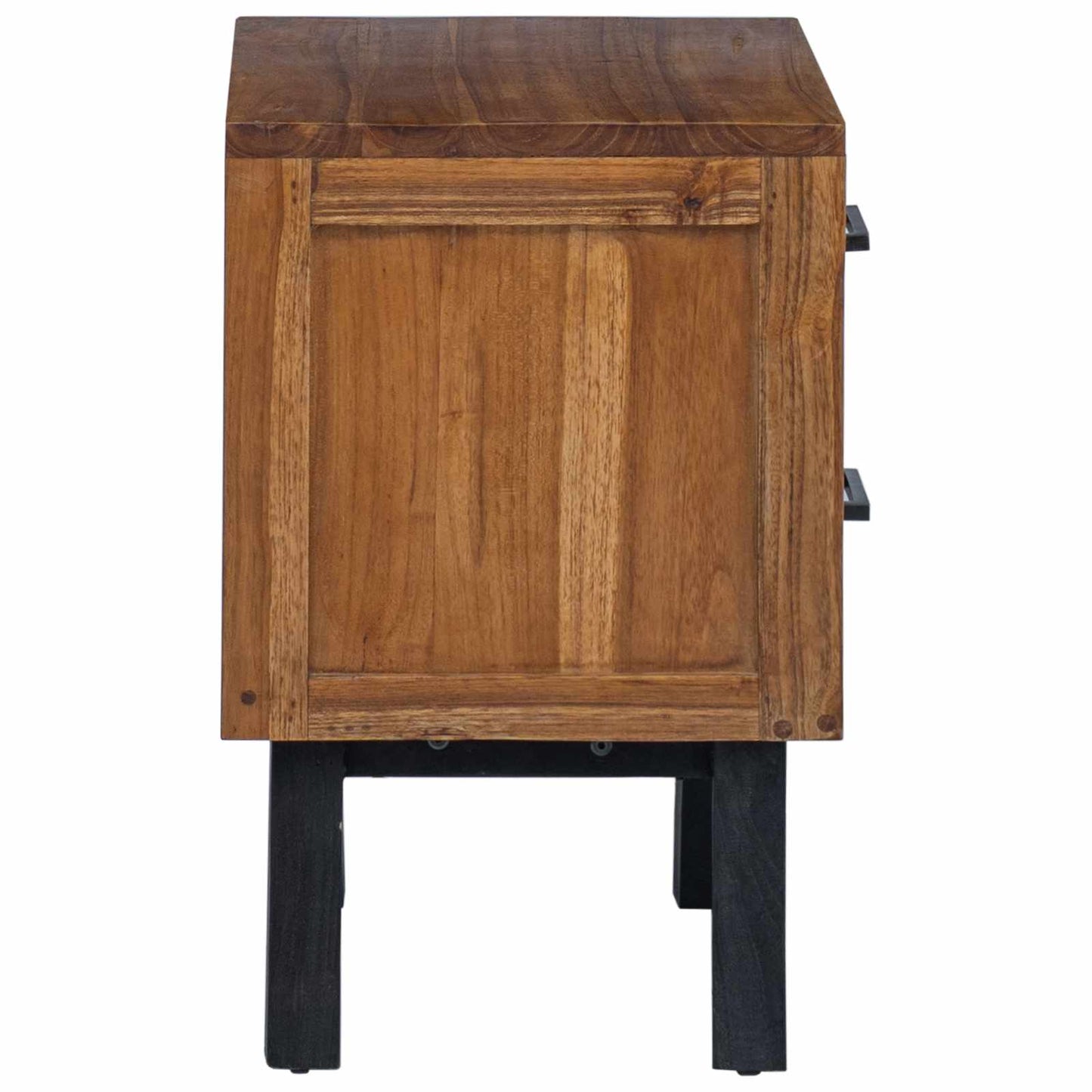 vidaXL Nachttisch mit Schubladen Natur 40 x 35 x 55 cm Massivholz Teak