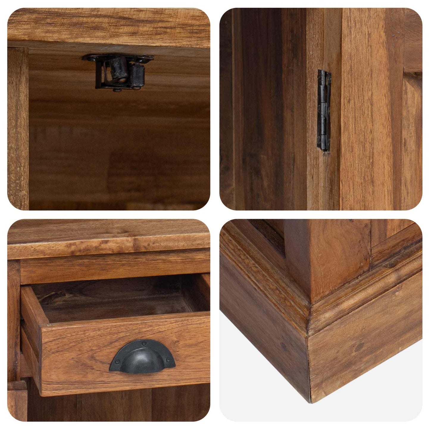 vidaXL Aufbewahrungsschrank Natur 65 x 30 x 75 cm Massivholz Teak