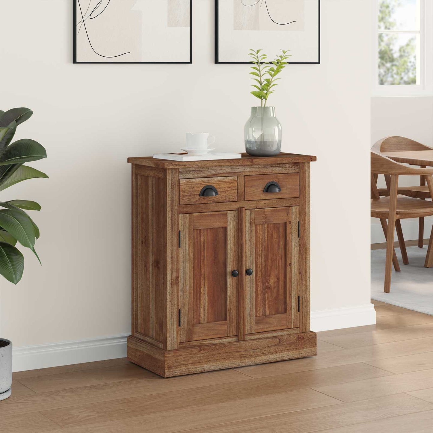 vidaXL Aufbewahrungsschrank Natur 65 x 30 x 75 cm Massivholz Teak