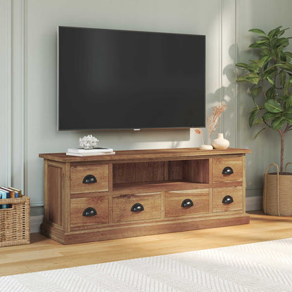 vidaXL TV-Ständer Natur 110 x 30 x 40 cm Massivholz Teak