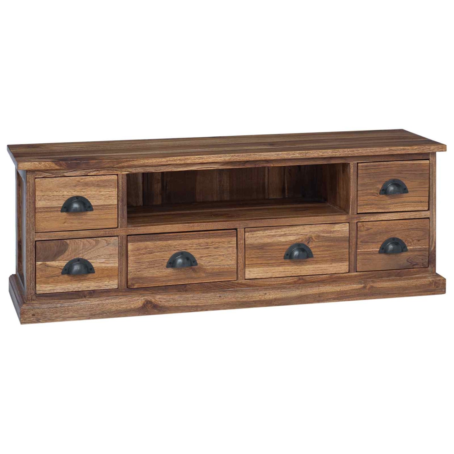 vidaXL TV-Ständer Natur 110 x 30 x 40 cm Massivholz Teak