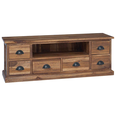 vidaXL TV-Ständer Natur 110 x 30 x 40 cm Massivholz Teak