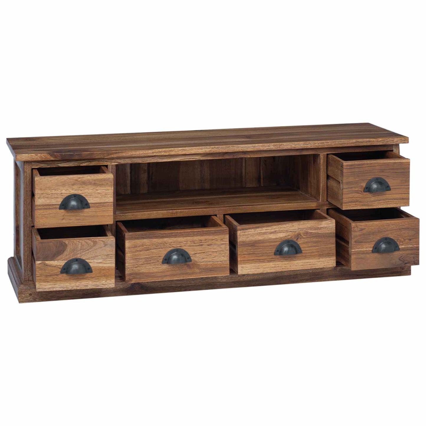 vidaXL TV-Ständer Natur 110 x 30 x 40 cm Massivholz Teak