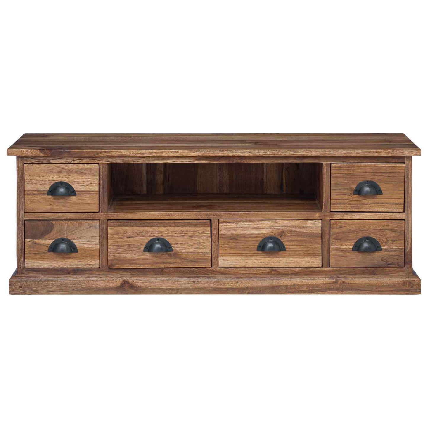 vidaXL TV-Ständer Natur 110 x 30 x 40 cm Massivholz Teak