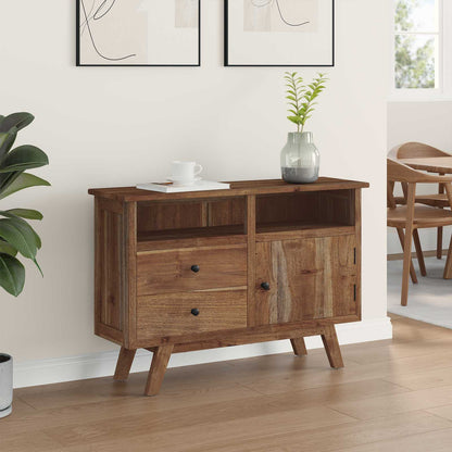 Sideboard mit Schubladen Natur 100 x 30 x 68 cm Massivholz Teak
