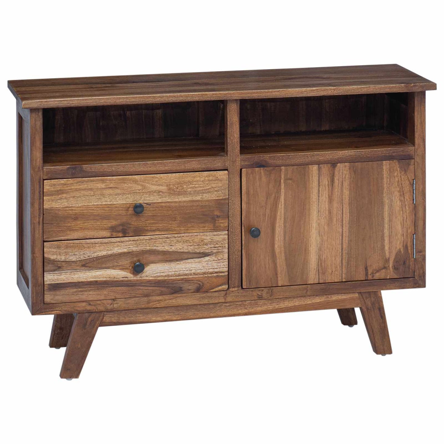 Sideboard mit Schubladen Natur 100 x 30 x 68 cm Massivholz Teak