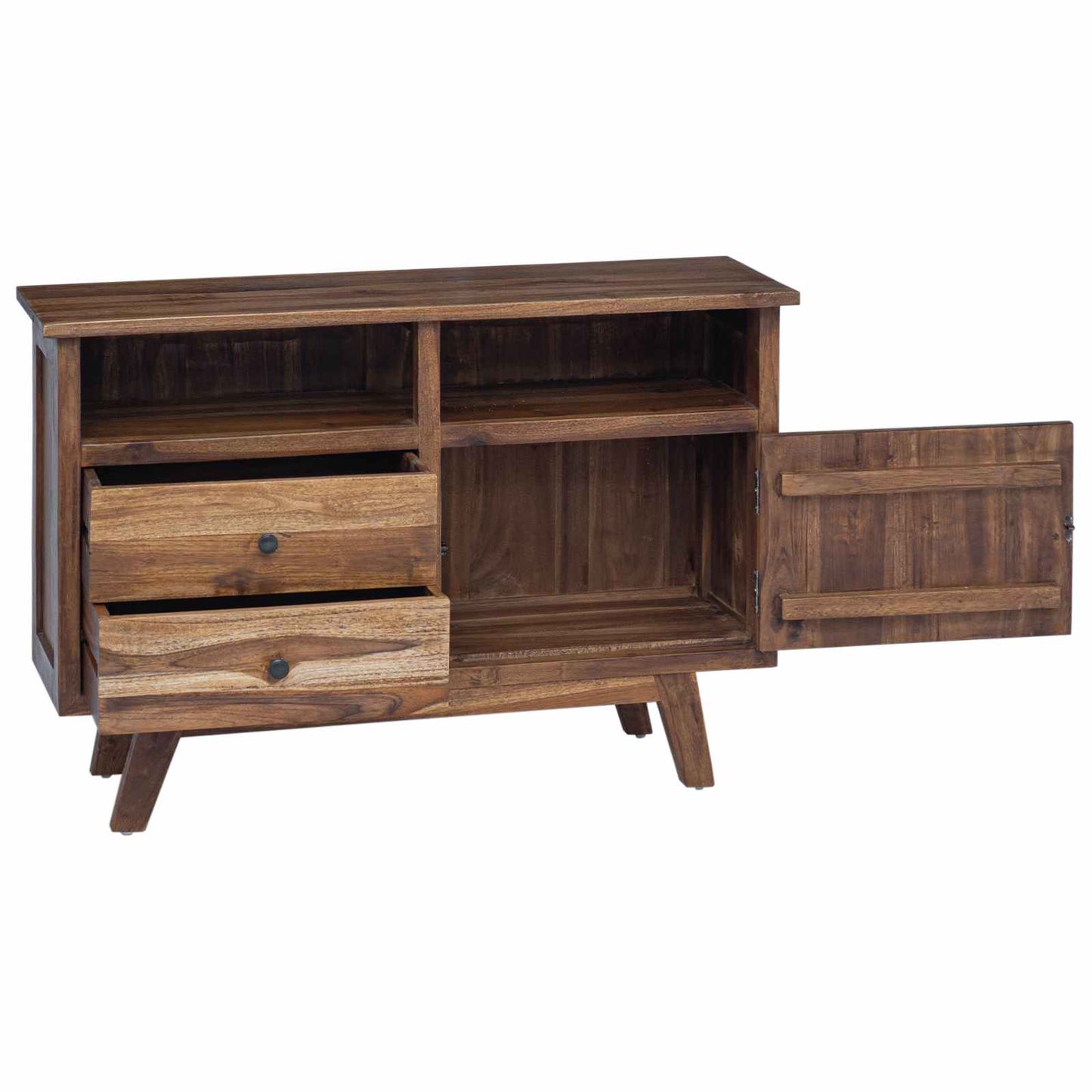 Sideboard mit Schubladen Natur 100 x 30 x 68 cm Massivholz Teak