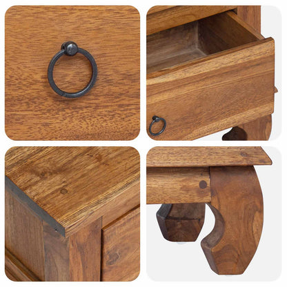 vidaXL TV-Ständer Natur 110 x 35 x 40 cm Massivholz Teak