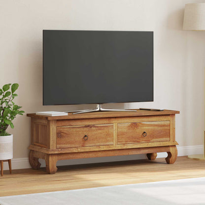 vidaXL TV-Ständer Natur 110 x 35 x 40 cm Massivholz Teak