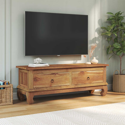 vidaXL TV-Ständer Natur 110 x 35 x 40 cm Massivholz Teak