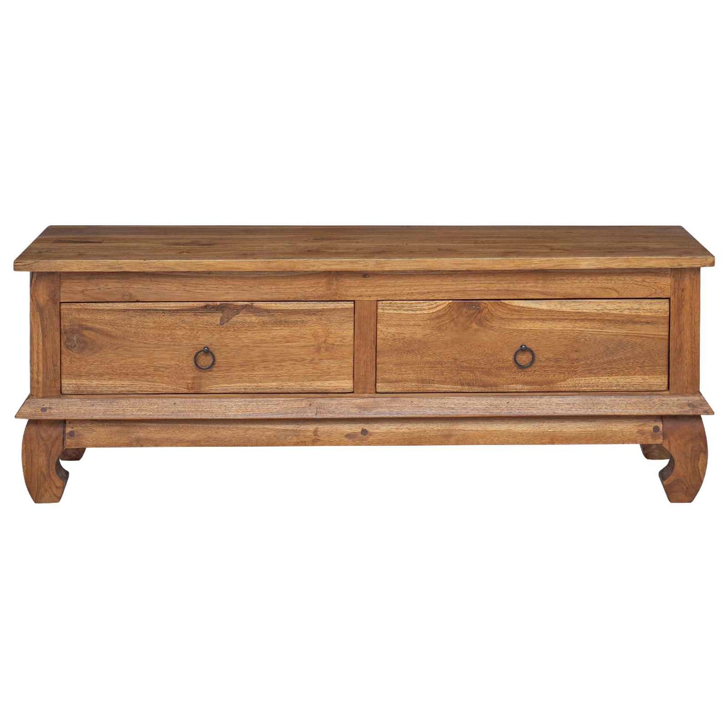 vidaXL TV-Ständer Natur 110 x 35 x 40 cm Massivholz Teak