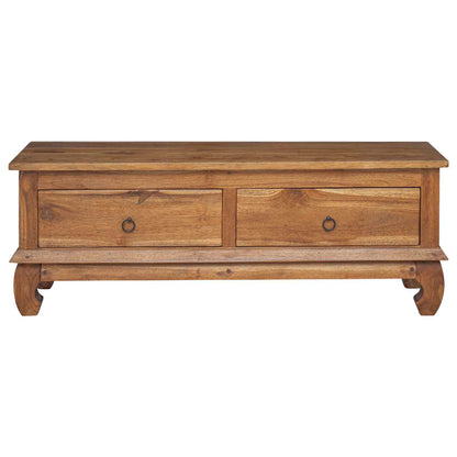 vidaXL TV-Ständer Natur 110 x 35 x 40 cm Massivholz Teak