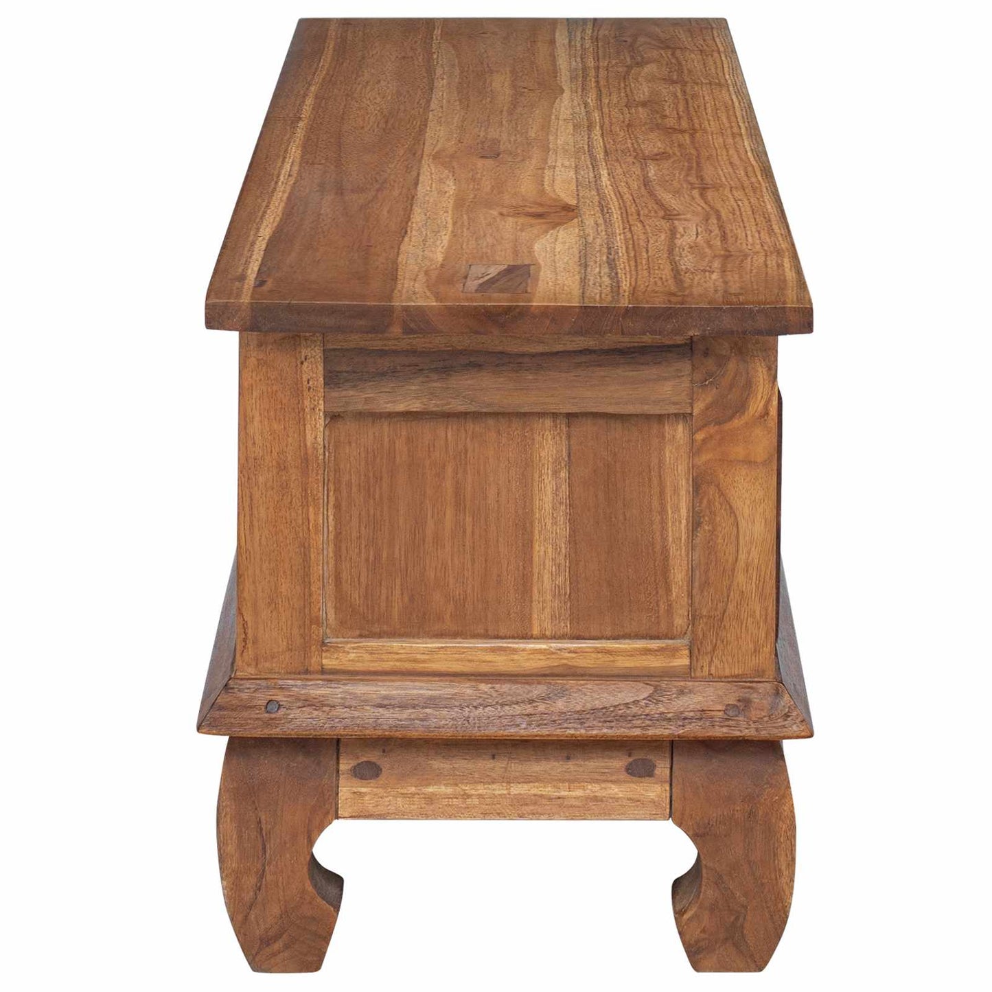 vidaXL TV-Ständer Natur 110 x 35 x 40 cm Massivholz Teak