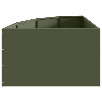 vidaXL Eckpflanzer Olivgrün 60 x 60 x 35 cm Stahl