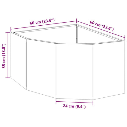 vidaXL Eckpflanzer Olivgrün 60 x 60 x 35 cm Stahl