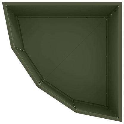 vidaXL Eckpflanzer Olivgrün 60 x 60 x 35 cm Stahl