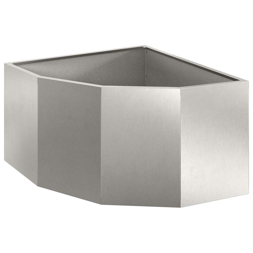 Eckpflanzer Silber 60 x 60 x 35 cm Edelstahl