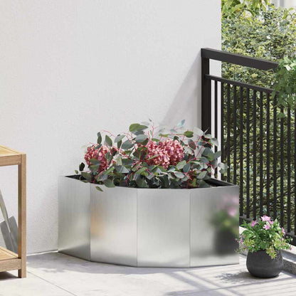 vidaXL Eckpflanzer Silber 60 x 60 x 35 cm Verzinkter Stahl