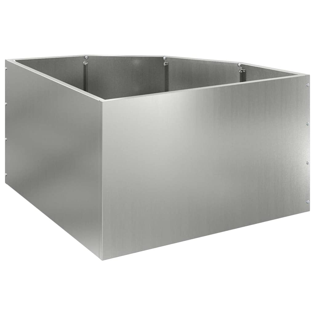 vidaXL Eckpflanzer Silber 60 x 60 x 35 cm Verzinkter Stahl