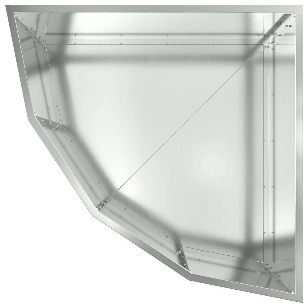 vidaXL Eckpflanzer Silber 60 x 60 x 35 cm Verzinkter Stahl